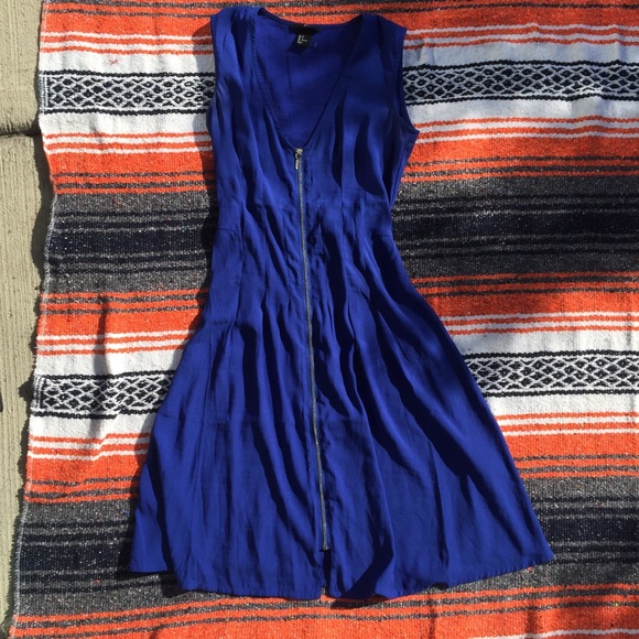 H&M Blue Zipper Dress - Picture 2 of 5